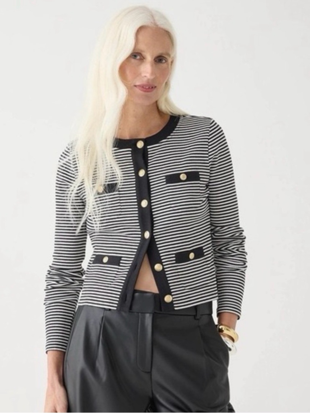J.Crew  Vintage rib lady jacket in stripe